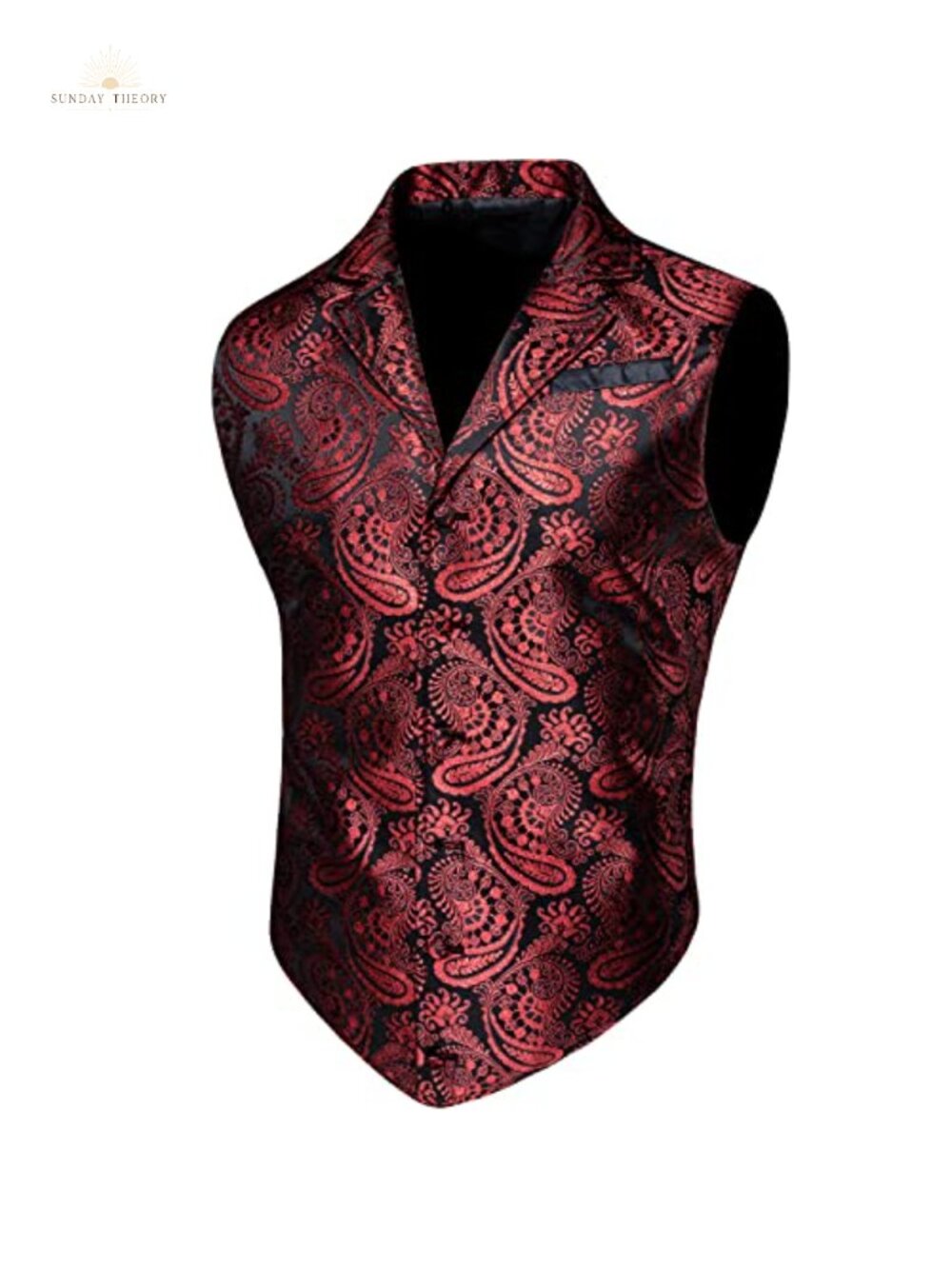 Mens Victorian Suit Vest Lapel Collar Silk Paisley Steampunk Gothic Waistcoat